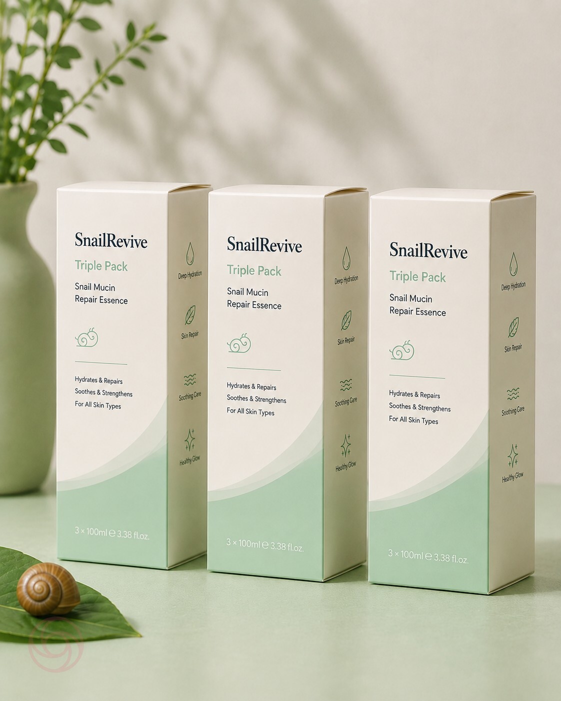 SnailRevive Triple Pack — 3× Snail Mucin Repair Essence (3 × 100ml)